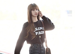 Lisa Black Pink tóc nâu tỏa sáng tại sân bay, thẳng tiến tới Tuần lễ thời trang Paris với hội chị em