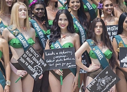 Á hậu Hoàng Hạnh diện bikini, nổi bật tại vị trí trung tâm ở Miss Earth 2019