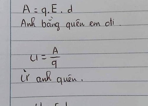 Cười bò với cách ghi nhớ công thức vật lý, phải công nhận học sinh thời nay quá sáng tạo