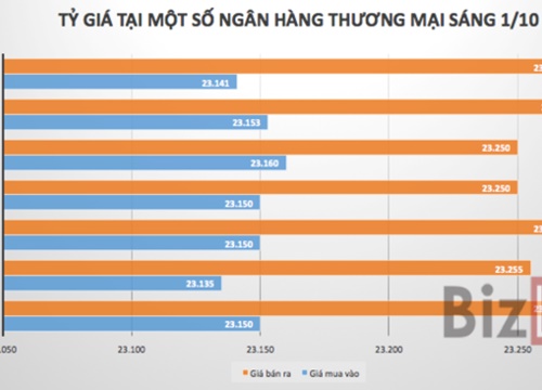 Tỷ giá trung tâm tiếp tục tăng