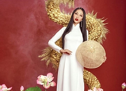 Thu Hiền diện áo dài trắng, mang rồng vàng quyền lực thi National Costume - Miss Asia Pacific Int' 2019