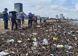 Trong một đêm, rác bất ngờ vây kín bãi biển Vũng Tàu!