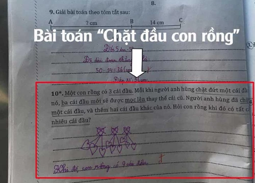 Phụ huynh phát hiện bài toán "chặt đầu" của học sinh lớp 2: Không hiểu đang dạy học hay chiếu phim kinh dị