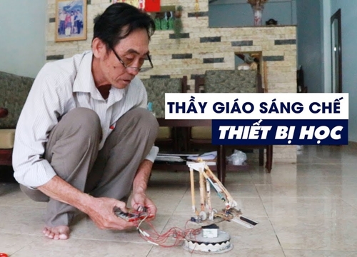 Thầy giáo "ve chai" miệt mài tái chế đồ dùng dạy học Toán Lý Hóa