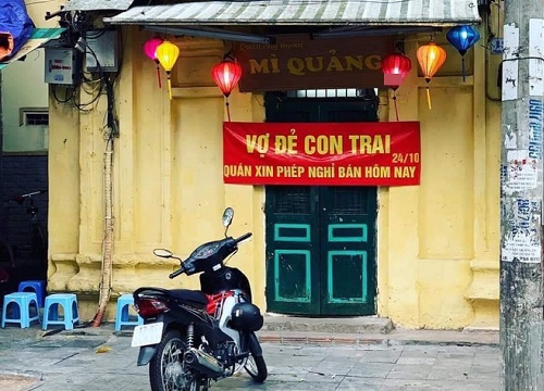 Bức ảnh gây chú ý nhất hôm nay: "Vợ đẻ con trai, quán xin phép nghỉ bán hôm nay"