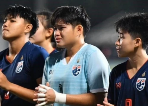 Cầu thủ U19 Thái Lan òa khóc sau trận thua Việt Nam