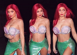 Kylie Jenner mặc áo ngực vỏ sò hóa trang thành nàng tiên cá