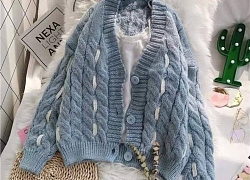 Siêu ngọt ngào với áo khoác cardigan phong cách vintage