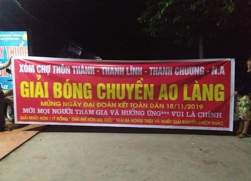 Xôn xao giải bóng chuyền ao làng "vui là chính" có tổng giải thưởng gần 2 tỷ đồng ở Nghệ An khiến dân mạng trầm trồ