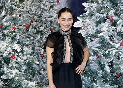 'Mẹ rồng' Emilia Clarke mặc đầm hở ngực không nội y ra mắt phim 'Last Christmas'