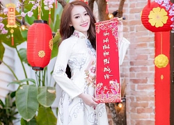 Bạn gái Văn Thanh, Quang Hải đẹp dịu dàng trong tà áo dài Việt Nam