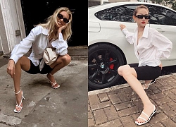 Hậu tháo túi ngực, Thuý Vi vừa được khen sang hơn đã bị nghi copy thiên thần Elsa Hosk từ outfit cho đến dáng pose