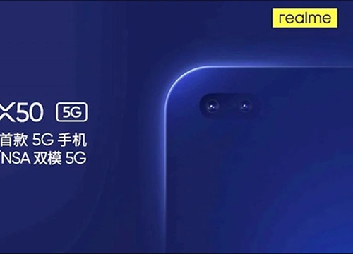 Realme X50 5G chuẩn bị ra mắt với camera selfie kép trong màn hình