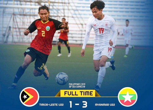 U22 Myanmar dẫn đầu bảng A sau trận thắng U22 Timor Leste