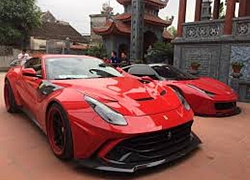 Bộ đôi Ferrari 458 Italia và F12berinetta độ độc nhất Việt Nam bất ngờ xuất hiện trong nhà đại gia Hoàng Kim Khánh