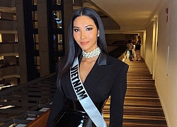 Bỏ váy đầm, Hoàng Thùy lần đầu diện suit đen kín đáo: Chuẩn style vòng Interview Miss Universe?