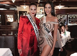 Rần rần khoảnh khắc Hoàng Thùy và Miss Universe 2018 chung khung hình: Thần thái tự tin, sắc vóc không hề thua kém