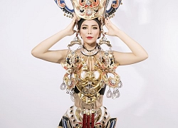 Trang phục dân tộc đuôi 2,5 mét của Á hậu Oanh Lê tại Mrs International World 2019 gây ấn tượng mạnh