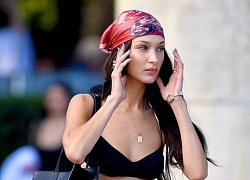 Bella Hadid mặc bikini mix cùng quần cạp trễ đẹp 'át vía' Kendall Jenner trên bãi biển