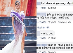 Cư dân mạng nói gì về bộ váy tím lịm tìm sim đêm chung kết MUVN 2019 của Thuý Vân?