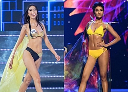 Hình ảnh Top 5 H'Hen Niê tại Miss Universe 2018 như tái hiện lại trong những thiết kế bikini của Top 10 Hoa hậu Hoàn vũ Việt Nam 2019