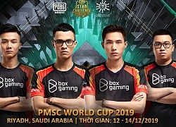 PUBG Mobile: BOX Gaming sẽ đại diện Việt Nam tham dự giải đấu PMSC World Cup 2019 tại UAE