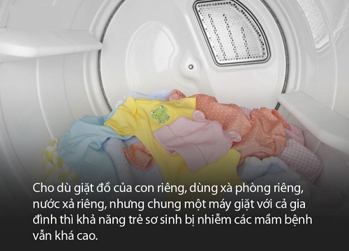 Các nghiên cứu cho thấy giặt quần áo trẻ sơ sinh bằng máy giặt có khả năng khiến con bị mắc các bệnh nguy hiểm