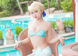 Ngắm nàng Saber xinh đẹp trong Fate/Stay Night diện bikini xanh ngọc tôn lên nước da trắng ngần