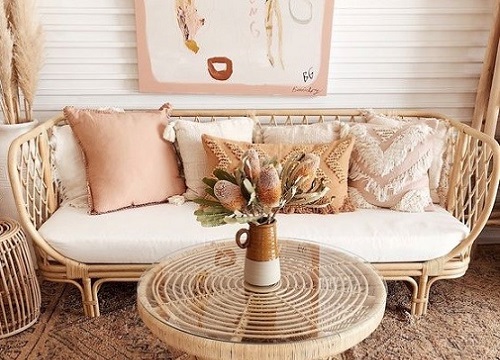 Một vài gợi ý trang trí phòng khách với ghế sofa mây