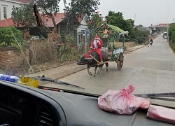 Ông già Noel cưỡi trâu đi dạo khắp làng khiến dân mạng thích thú