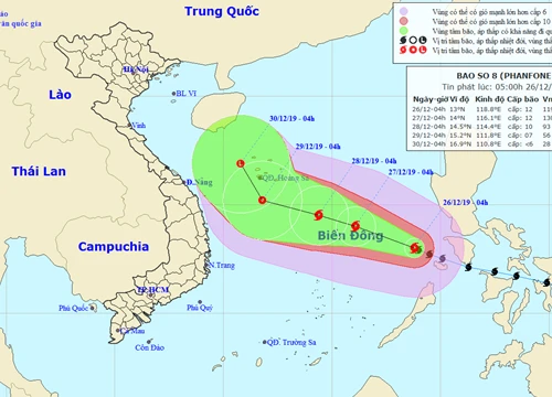 Bão số 8 vào Biển Đông, hướng về quần đảo Hoàng Sa