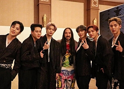 Tay bắt mặt mừng như Steve Aoki và nhóm Monsta X, cứ gặp nhau là có ảnh