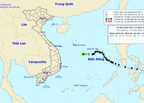 Bão Phanfone suy yếu thành áp thấp nhiệt đới trên Biển Đông