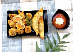 Đón ngày đầu năm đầy may mắn với món hoành thánh bọc trứng muối vàng giòn siêu ngon!