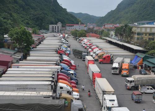 Trung Quốc ngừng thông quan, hàng loạt xe thanh long phải quay về