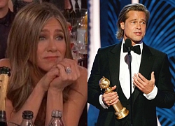 Jennifer Aniston chăm chú dõi theo Brad Pitt tại Quả cầu vàng