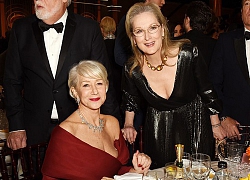 Meryl Streep sửa váy cho Helen Mirren