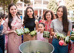 Dàn Hoa hậu, Á hậu Việt Nam tự tay gói bánh chưng tặng trẻ em nghèo