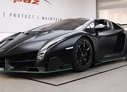 Mãn nhãn công đoạn lau chùi, bảo vệ Lamborghini Veneno Roadster siêu hiếm