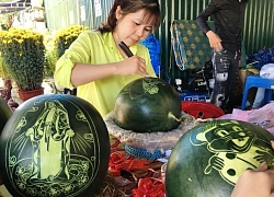 "Làm đẹp" dưa hấu bày mâm ngũ quả ở Nha Trang, bán đắt hàng