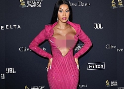 Đỏ mặt thấy nữ rapper nổi loạn Cardi B hở ngực bạo tại tiệc tiền Grammy