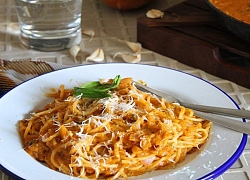 Spaghetti bí đỏ cho thực đơn bữa ăn chay thêm dinh dưỡng