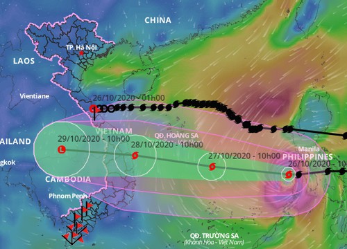 Bão số 9 giật cấp 16 cách bờ biển hơn 100km, đi rất nhanh vào đất liền