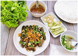 Bò lá lốt mỡ chài nướng