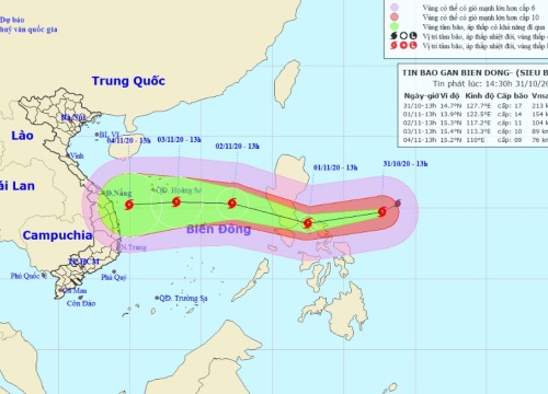 Thông tin mới về siêu bão Goni mạnh nhất năm 2020 đang tiến vào Biển Đông