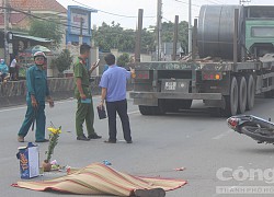 Thanh niên chạy xe máy bị xe container cán tử vong thương tâm sau va chạm