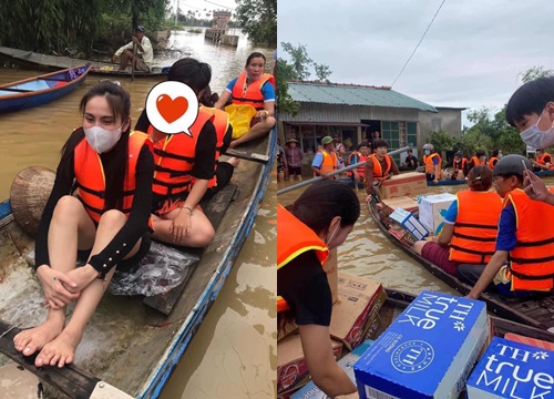 Mới nhất: Thủy Tiên đã đưa đồ cứu trợ vào vùng nước sâu, nơi bị cô lập nhiều ngày ở Huế