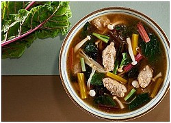 Canh cải cầu vồng nấu cua