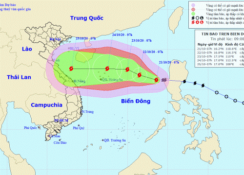 Bão số 8 cách quần đảo Hoàng Sa khoảng 680km, giật cấp 10