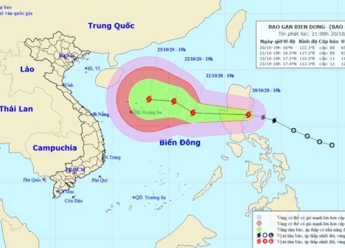 Sáng sớm mai (21/10), bão Saudel giật cấp 10 đi vào Biển Đông